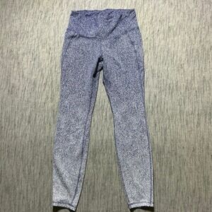 High Waisted Ombre Herringbone Athletic Leggings Blue White Compression Yoga